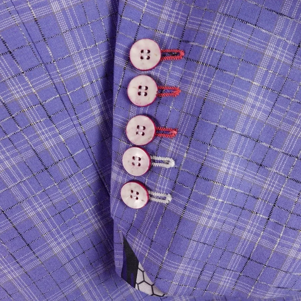 Maceoo Willburn Mens Blue Purple Plaid Blazer Jacket Size XXL 48/6 Meticulous‎